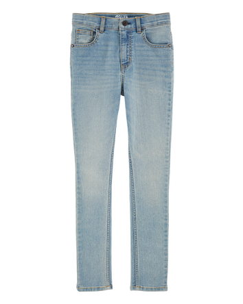 Enfant Jean bleu clair d&eacute;lav&eacute; coupe fuseau, 