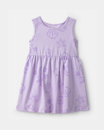 Toddler Girl Sea Animal Sleeveless Dress - Purple, 