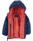Packable Heart Print Puffer Jacket, image 3 of 4 slides