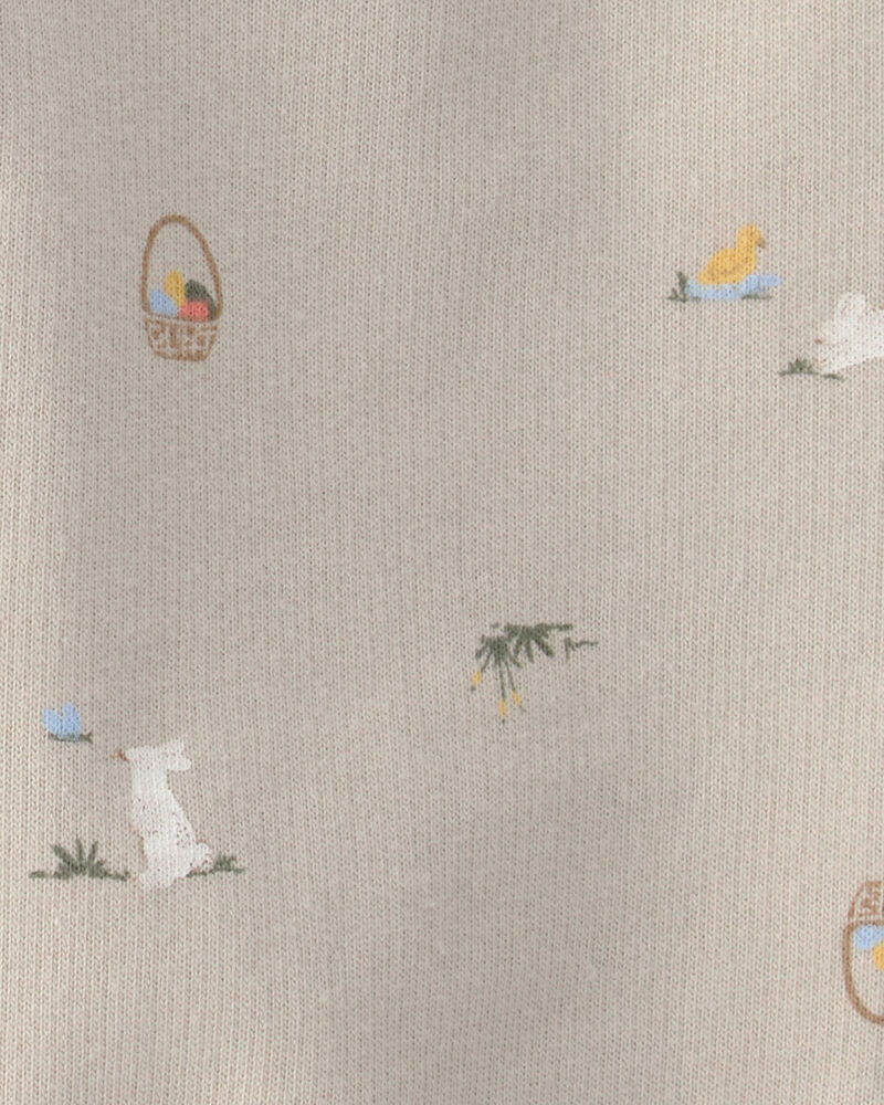 Baby 2-Piece Easter Bunny French Terry Tee & Pant Set - Cream, image 5 of 6 slides