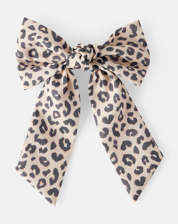 Girls Leopard Print Bow Hair Clip, 