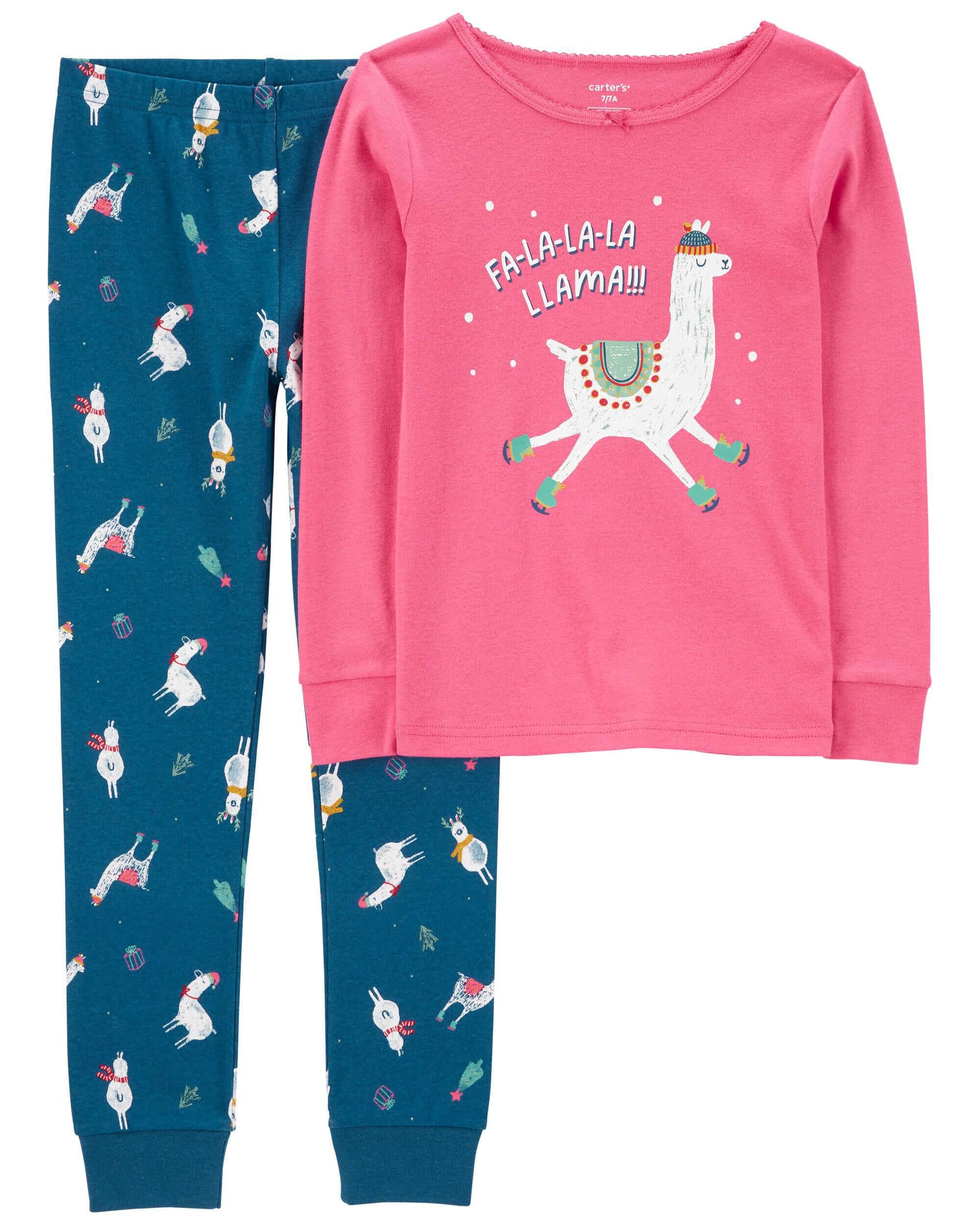 2 Piece Holiday Llama 100 Snug Fit Cotton Pyjamas