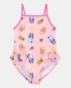 Toddler Girl Bluey&trade; 1-Piece Swimsuit - Pink, image 1 of 3 slides