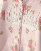 Tout-petit fille - Blouson OshKosh &agrave; capuchon, fermeture &agrave; glissi&egrave;re et logo, motif floral - Rose, image 2 sur 3 diapositives