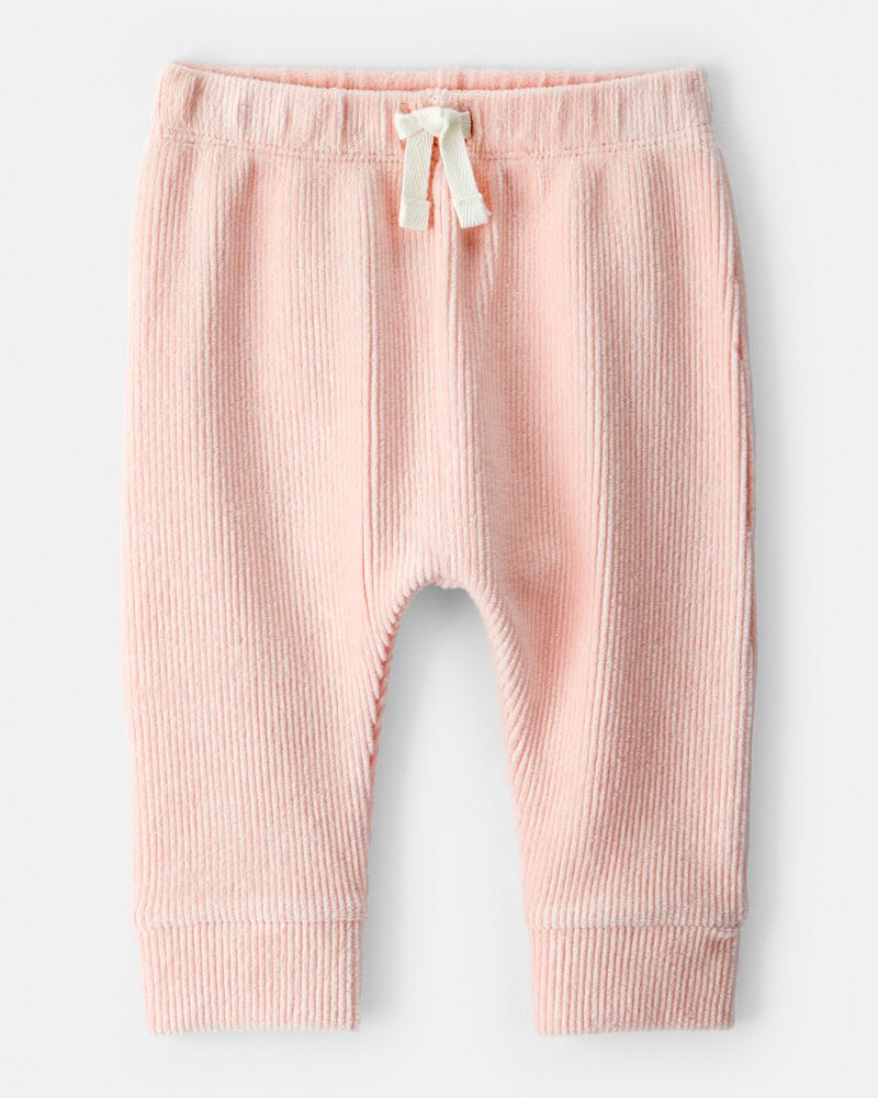 Baby Girl Ribbed Velour Pant - Pink, image 1 of 4 slides