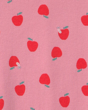 Girls Apple 100% Cotton 2-Piece Pyjama Set - Pink, 