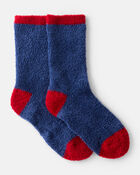 Kid Striped Crew Socks - Navy/Red, image 1 of 2 slides