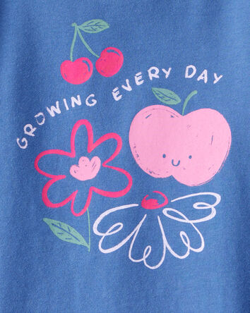 Tout-petit fille - T-shirt imprimé à manches longues « Growing Every Day » – Bleu, 