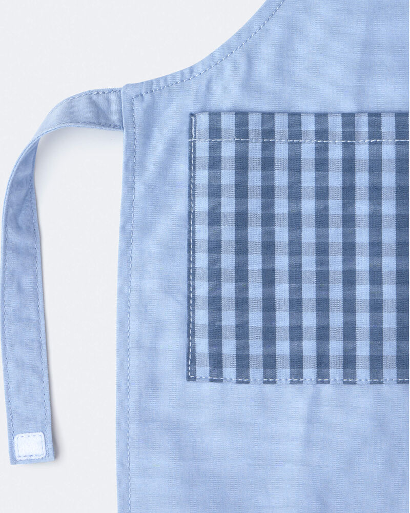 Toddler Pizza Apron with Otter Pockets - Blue, image 5 of 6 slides