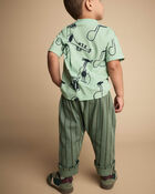 Tout-petit gar&ccedil;on - Pantalon tout-aller &agrave; rayures - Vert olive, image 4 sur 5 diapositives
