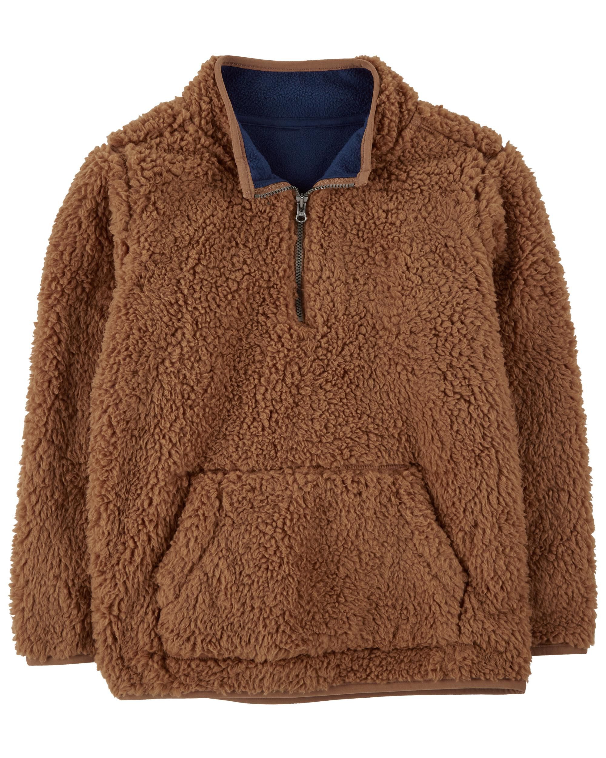 Brown fleece pullover top