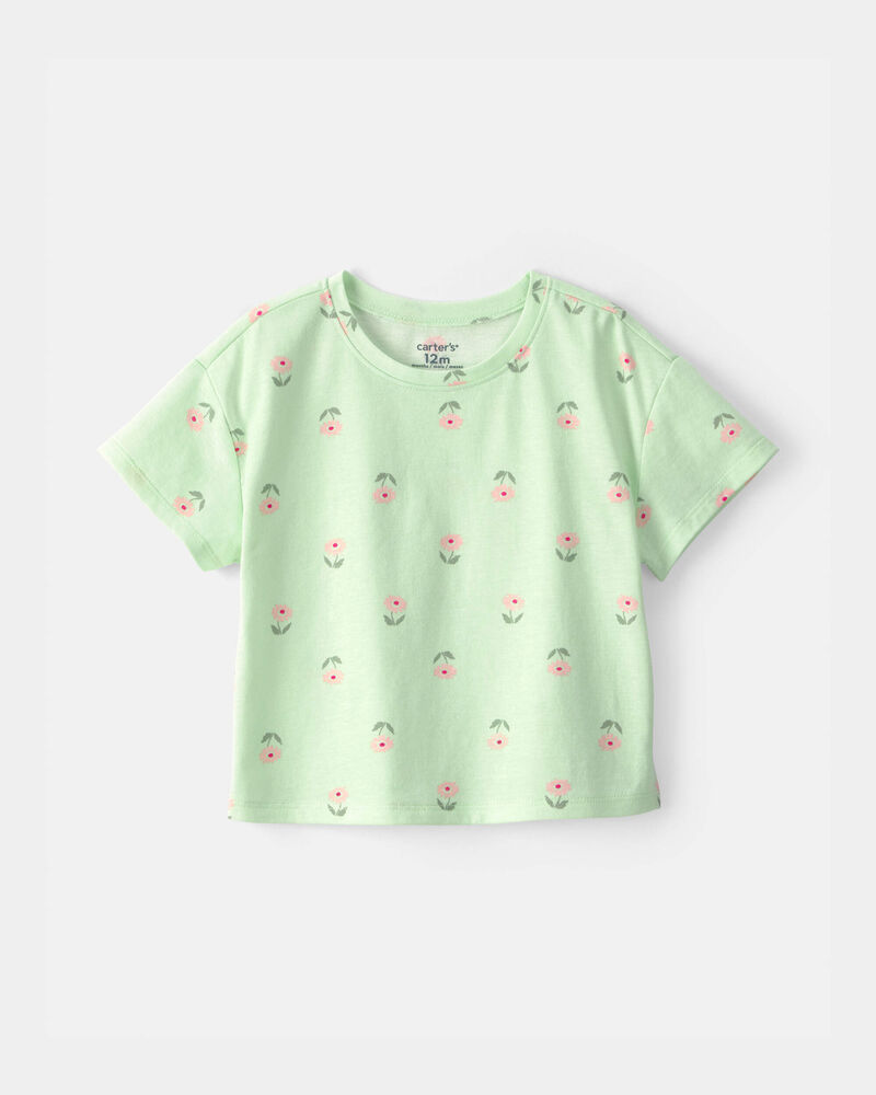 Baby Girl Floral Top - Green, image 1 of 3 slides
