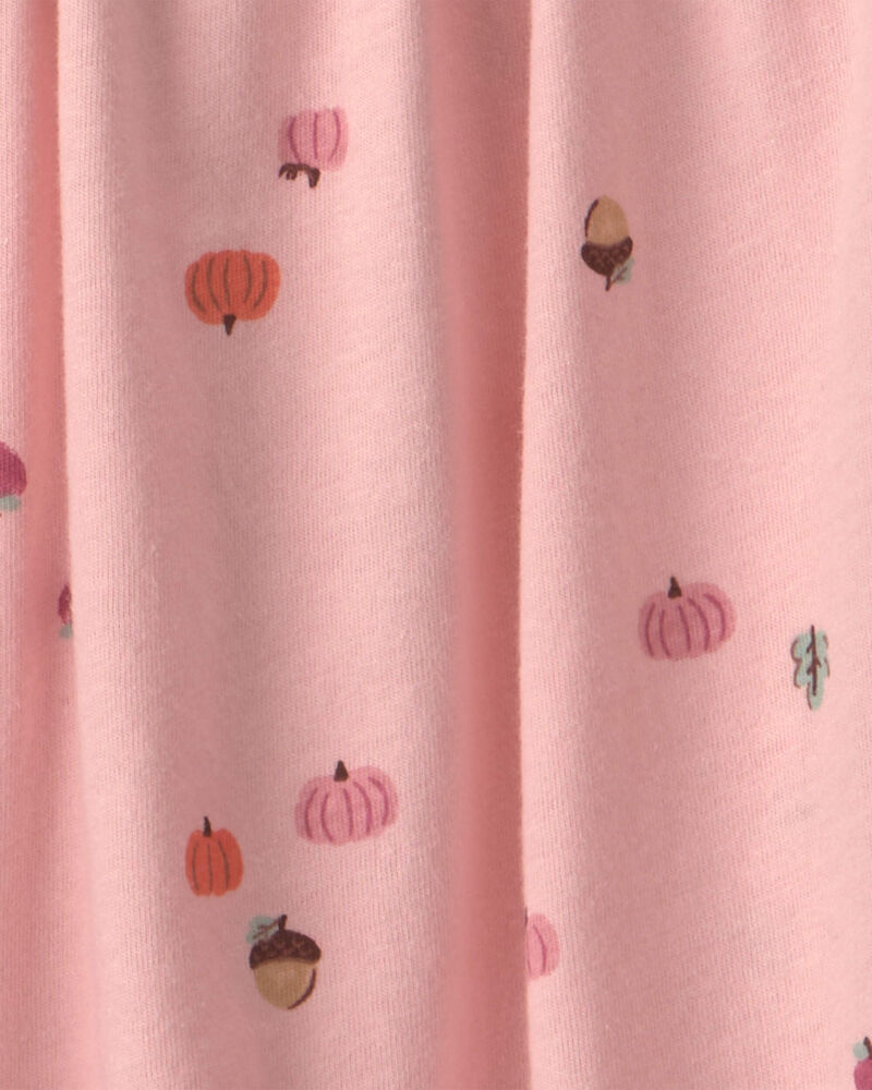 Toute-petite fille - Robe manches longues &agrave; imprim&eacute; citrouille - Rose, image 3 sur 3 diapositives