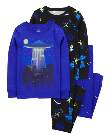 Kid 4-Piece Space Alien 100% Snug Fit Cotton Pyjamas, 