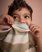 Toddler Boy Otter Pocket Tee in Stripes - Cream/Light Blue, image 4 of 5 slides