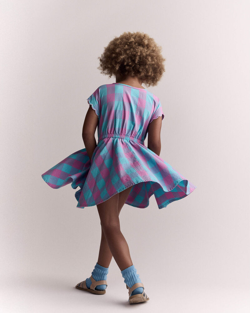 Tout-petit fille - Robe festonn&eacute;e Avenue Twirl&trade; &agrave; carreaux - Mauve/Bleu, image 5 sur 6 diapositives