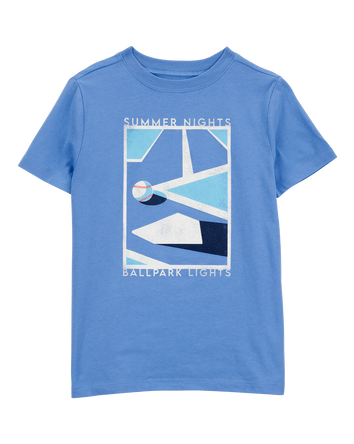 Kid Baseball-Print Short-Sleeve Graphic Tee, 