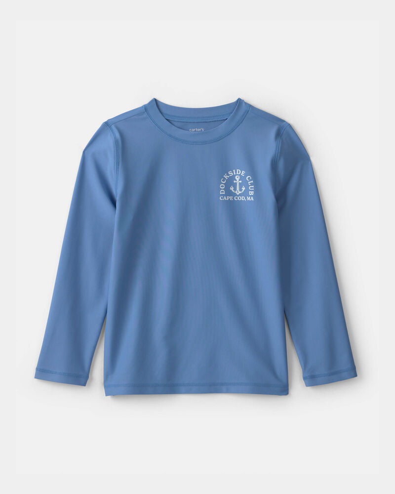 Ensemble 2 pi&egrave;ces haut dermoprotecteur &agrave; motif ancre et short maillot de bain pour gar&ccedil;on - Bleu, image 2 sur 7 diapositives