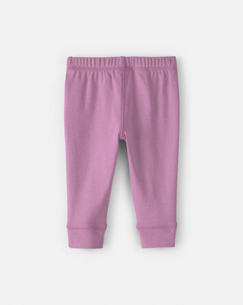 Baby Girl 4-Pack Pull-On Cotton Pants - Pink/Purple, 