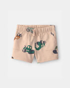 Toddler Boy Construction French Terry Shorts - Tan, image 1 of 4 slides