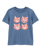 Toddler Cheetah Print Short-Sleeve Graphic Tee - Blue, image 1 of 3 slides