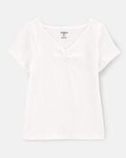 Kid Short-Sleeve Crinkle Top - White, image 1 of 3 slides