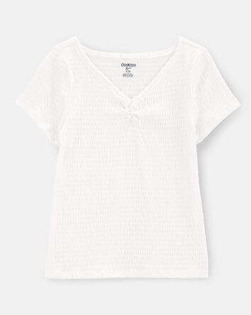 Enfant Haut à manches courtes en tissu froissé - Blanc, 