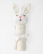 B&eacute;b&eacute; - Doudou lapin en mousseline de coton biologique, image 2 sur 3 diapositives