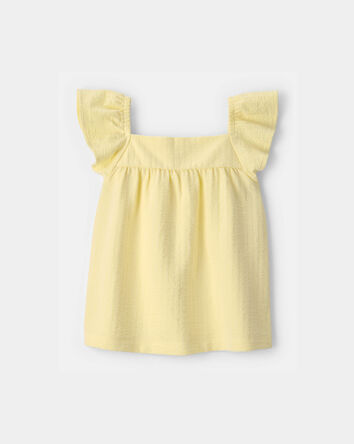 Toddler Girl Flutter-Sleeve Seersucker Top - Yellow, 