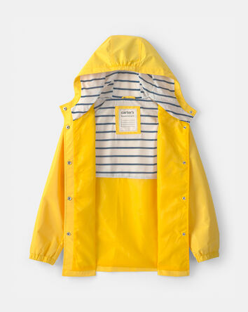 Boys Solid Rain Jacket- Yellow  , 