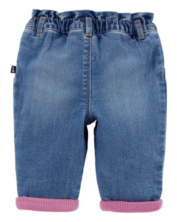 Baby Thermal Lined Jean Pants - Blue, 
