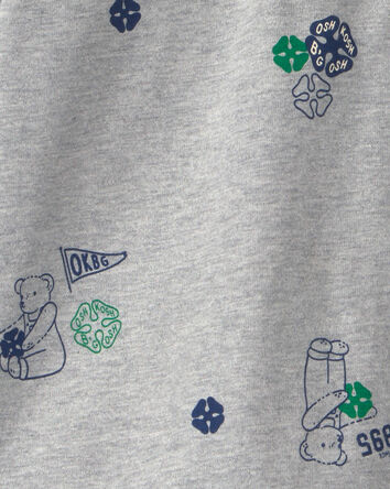 Toddler Boy Bear Long-Sleeve Polo Shirt - Grey, 