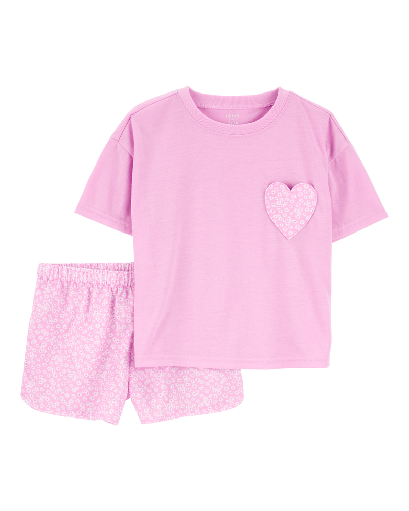 Filles - Pyjama 2 pièces décontracté à cœur, image 1 sur 3 diapositives