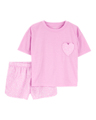 Filles - Pyjama 2 pièces décontracté à cœur, image 1 sur 3 diapositives