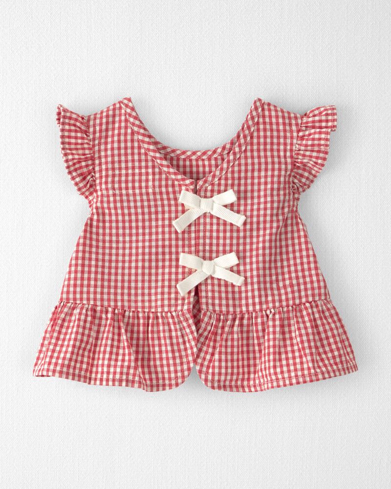 B&eacute;b&eacute; fille - Ensemble 3 pi&egrave;ces en coton biologique, guingan, image 2 sur 4 diapositives