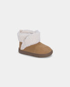Baby Girl Every Step&reg; First Walker Teddy Fleece Boots - Tan, image 1 of 6 slides