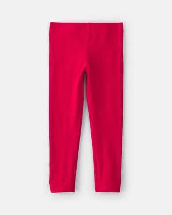 Toddler Girl Cotton Pull-On Stretch Leggings - Red, 