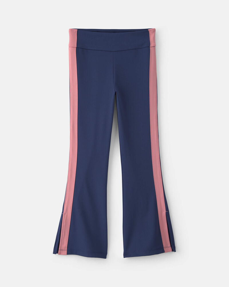 Girls Pull-On Stretch Active Flare Leggings - Navy Blue/Pink, image 1 of 5 slides