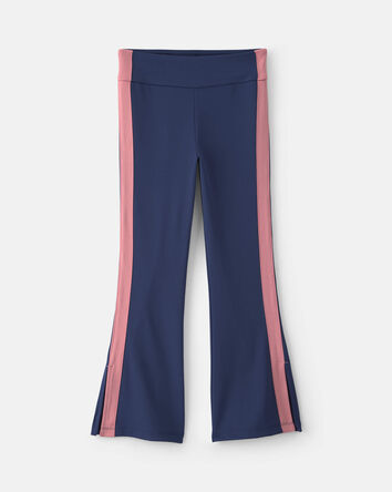 Girls Pull-On Stretch Active Flare Leggings - Navy Blue/Pink, 