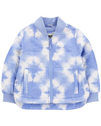 Kid Tie Dye Fleece-Lined Quilted Midweight Jacket, 