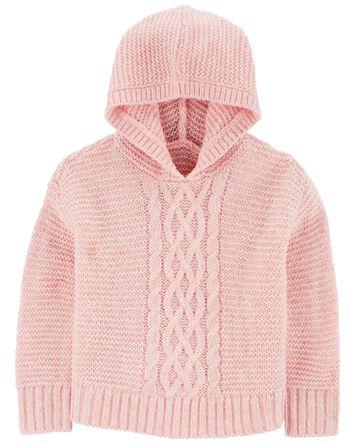 Cable Knit Hooded Sweater, 