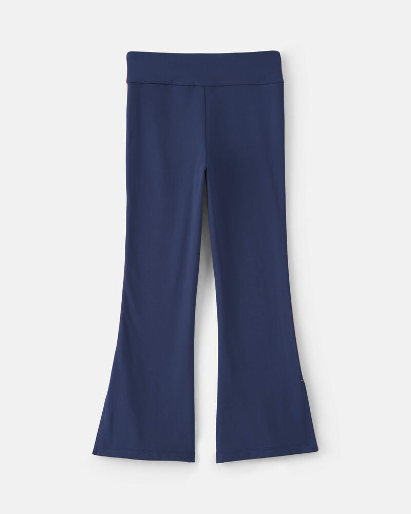 Girls Pull-On Stretch Active Flare Leggings - Navy Blue/Pink, image 2 of 5 slides