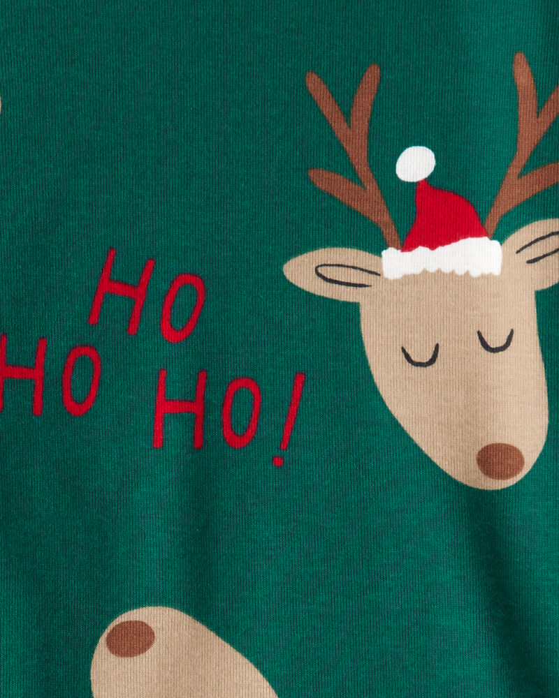 Toddler Reindeer Snug Fit 2-Piece Pyjamas - Green, image 3 of 4 slides