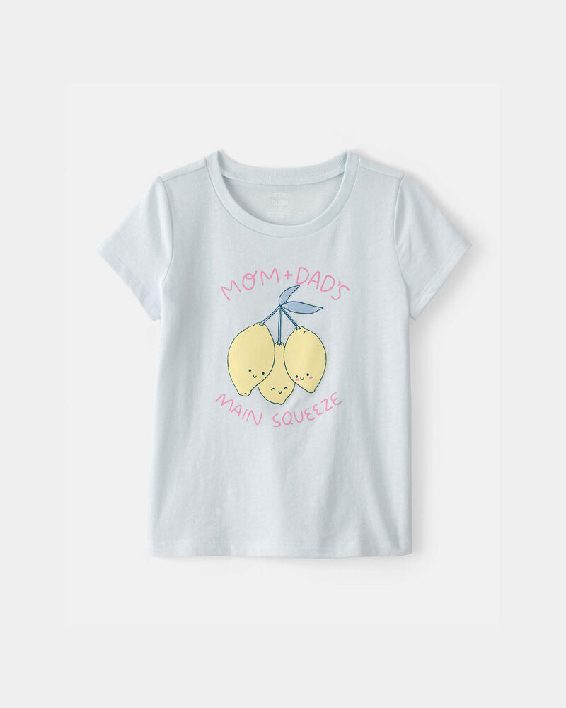 Toddler Girl 'Main Squeeze' Lemon Graphic Tee - Blue, image 1 of 3 slides