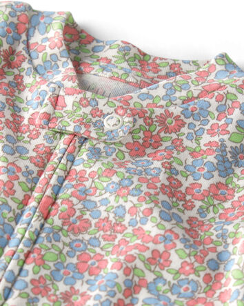Baby Girl Organic Cotton Sleeper Pyjama in Floral Print, 