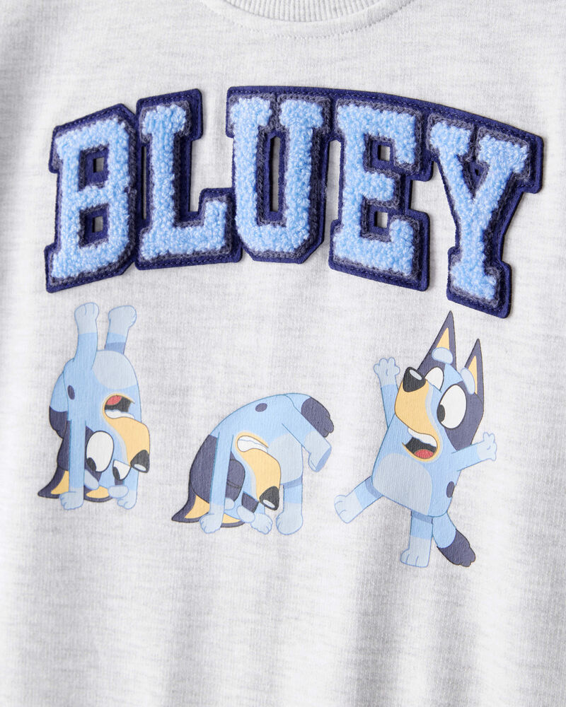 Tout-petit - Chandail en jersey bouclette de couleur contrastante Bluey - Gris, image 2 sur 3 diapositives