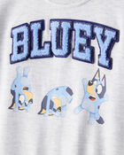 Tout-petit - Chandail en jersey bouclette de couleur contrastante Bluey - Gris, image 2 sur 3 diapositives
