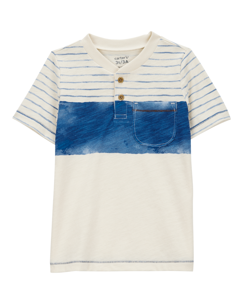 Baby Colourblock Knit Short-Sleeve Henley, image 1 of 3 slides