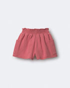 Toddler Girl Swing Short with Pockets - Burgundy, image 6 of 7 slides