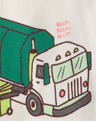 Baby Boy Trash Truck 100% Cotton Short-Sleeve Snug Fit 4-Piece Pyjama Set - Grey, image 2 of 5 slides